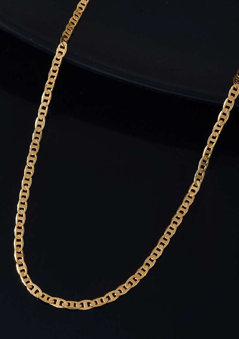 Classic Glossy Gold And Tone Flat Chain For Men And Women

 - Indya