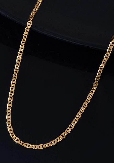 Classic Glossy Gold And Tone Flat Chain For Men And Women

