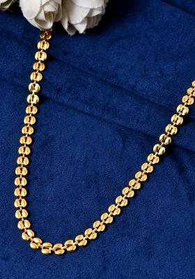 Statement Gold And Plated Chain With Smooth Rounded Beads
