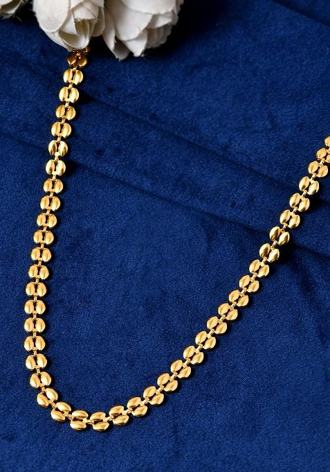 Statement Gold And Plated Chain With Smooth Rounded Beads