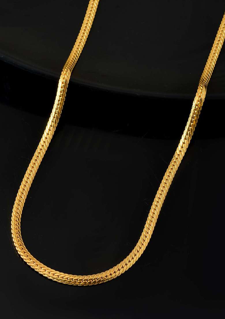 Gold And Plated Flat Snake Chain - Indya
