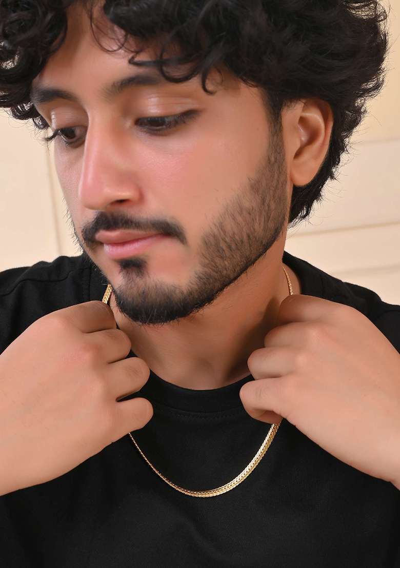 Gold And Plated Flat Snake Chain - Indya