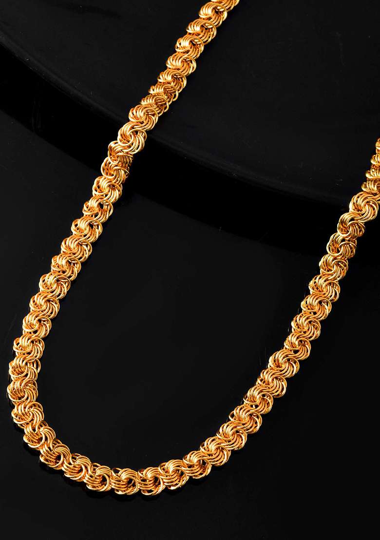 Designer Spiral Knot Gold Chain - Indya