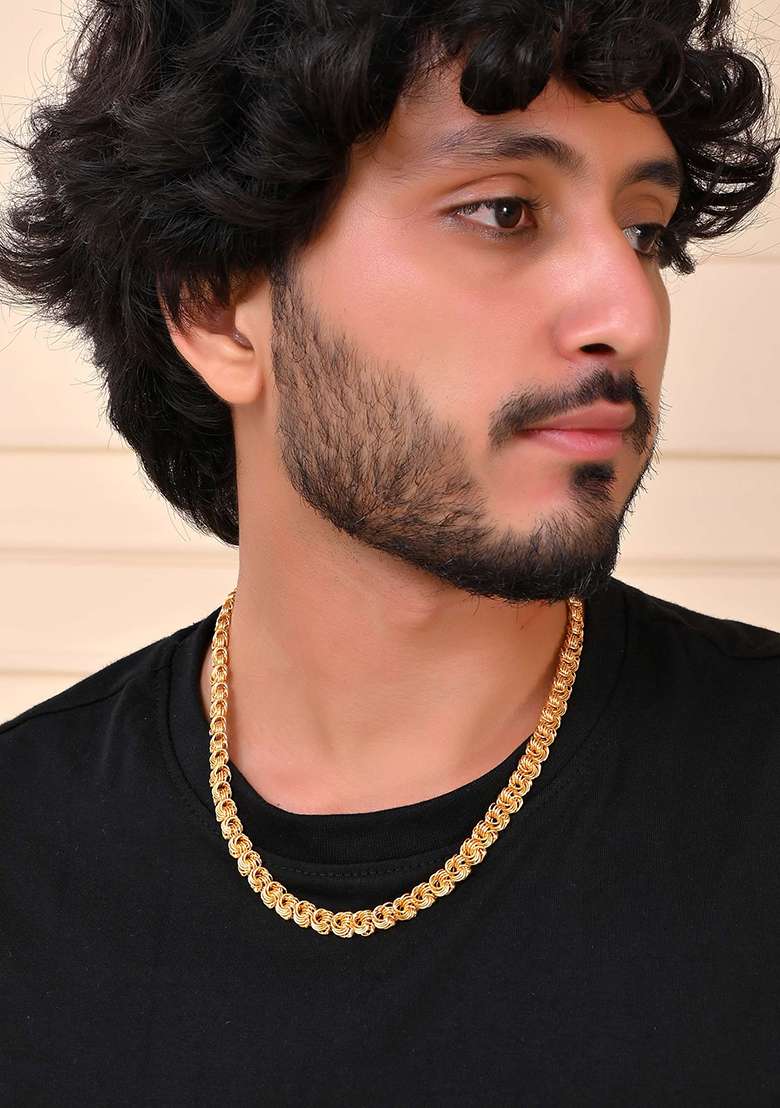 Designer Spiral Knot Gold Chain - Indya