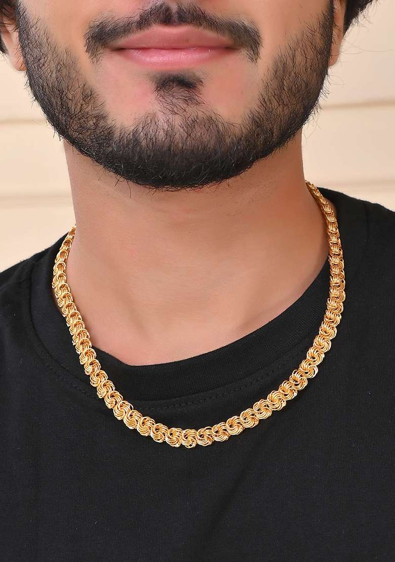 Designer Spiral Knot Gold Chain - Indya