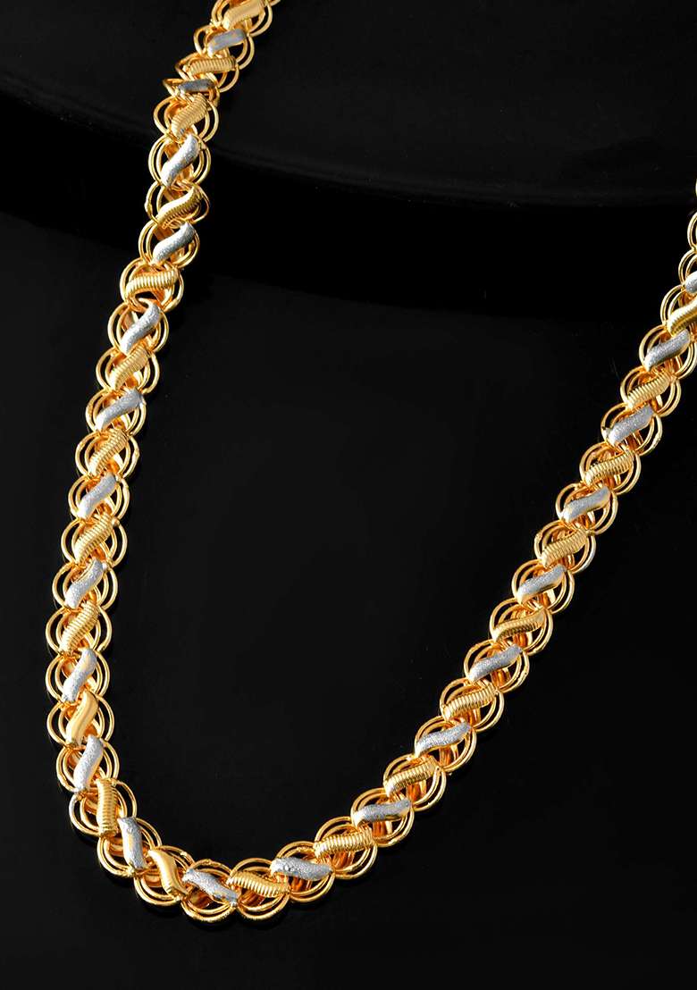 Dual And Tone Twisted Gold Chain - Indya