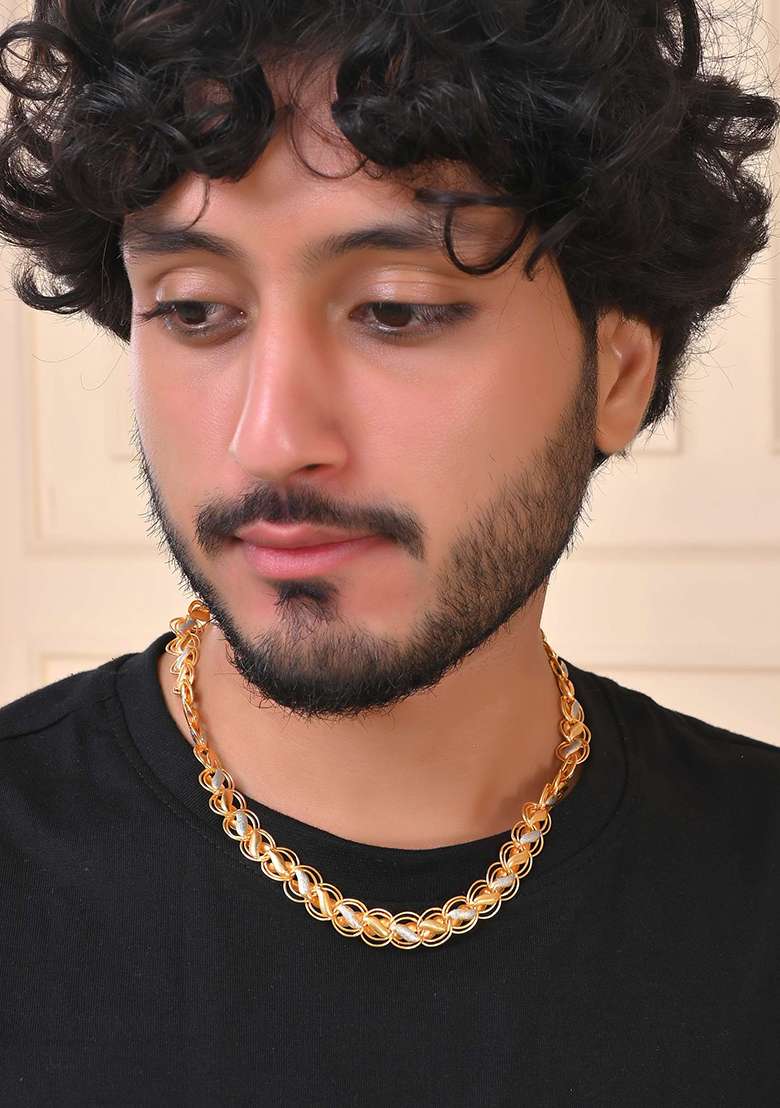 Dual And Tone Twisted Gold Chain - Indya