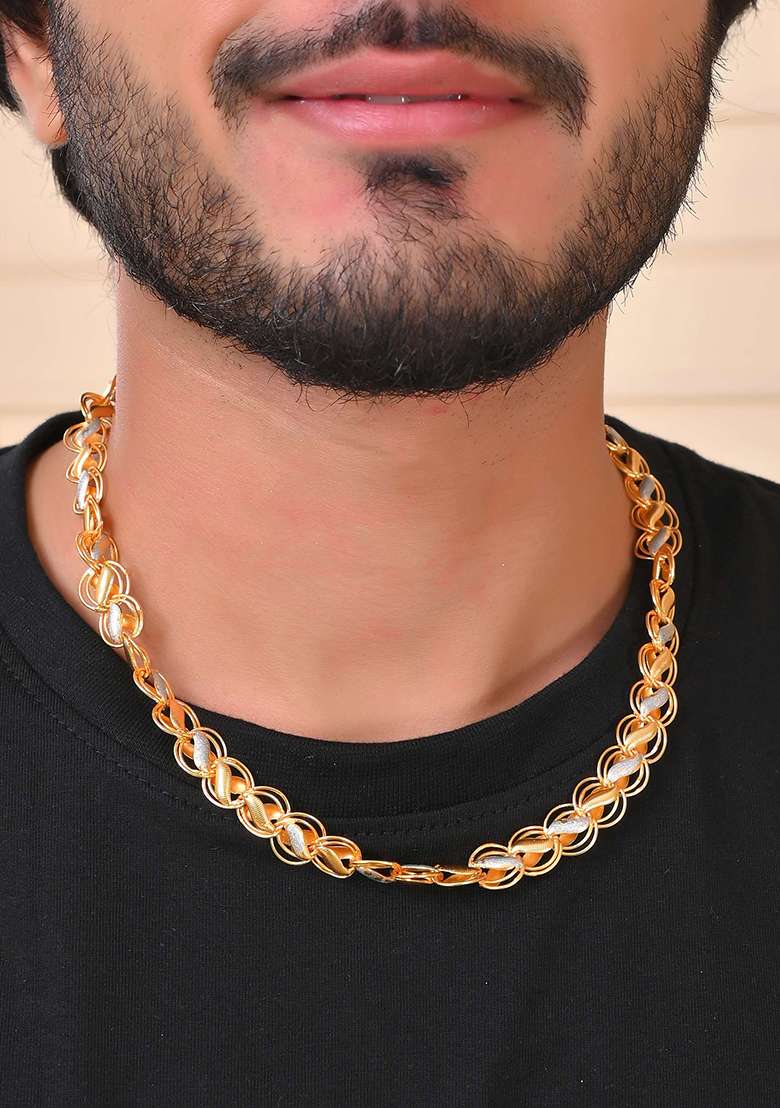 Dual And Tone Twisted Gold Chain - Indya