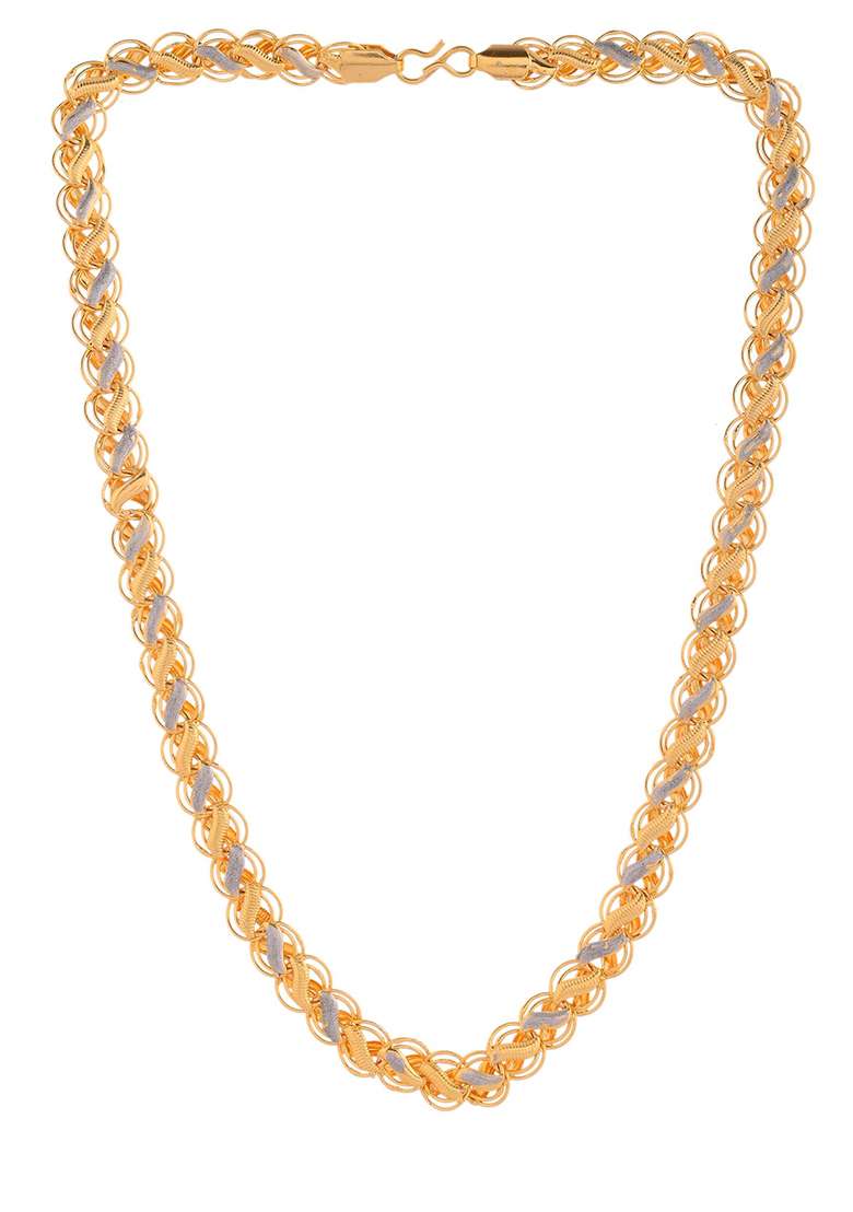 Dual And Tone Twisted Gold Chain - Indya