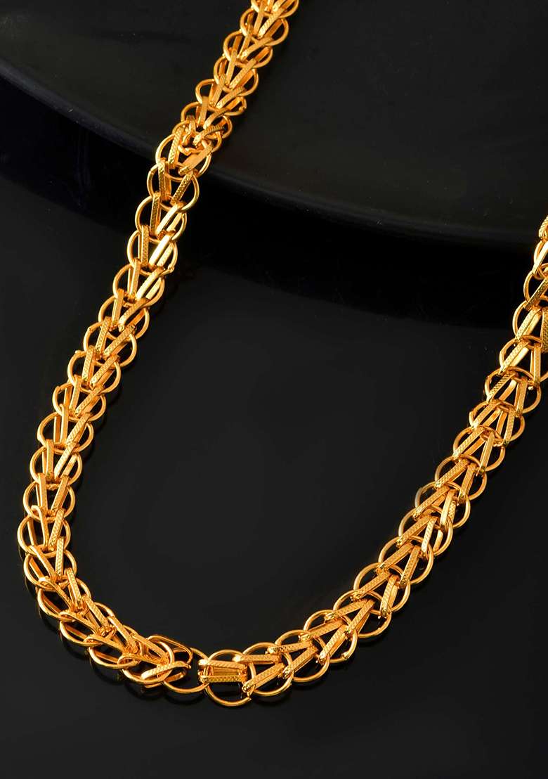 Heavy Look Gold Chain With Dual And Layer Design - Indya