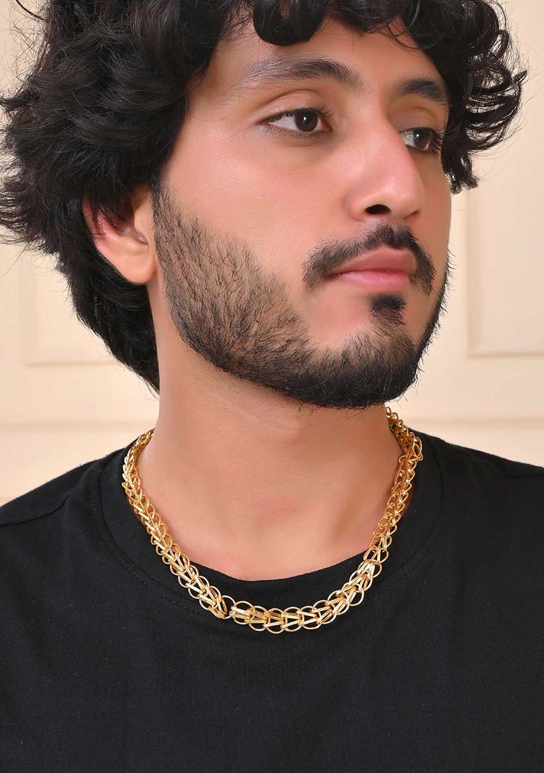 Heavy Look Gold Chain With Dual And Layer Design - Indya