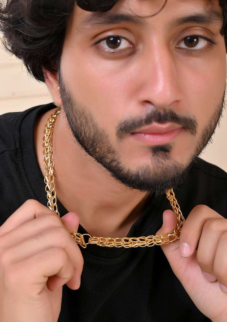 Heavy Look Gold Chain With Dual And Layer Design - Indya