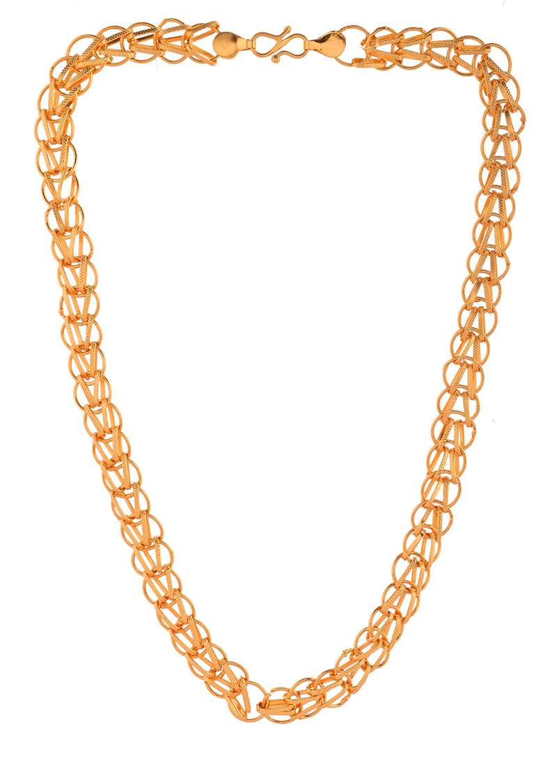 Heavy Look Gold Chain With Dual And Layer Design - Indya