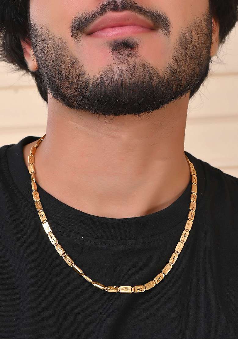 Golden Geometric Link Chain For Men And Women

 - Indya