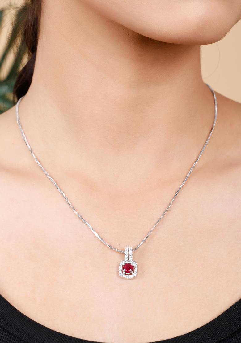 Maroon Square Small Pendent