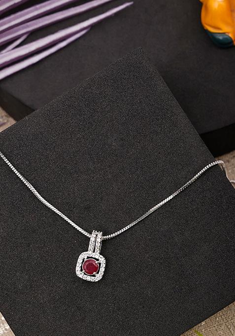 Maroon Square Small Pendent
