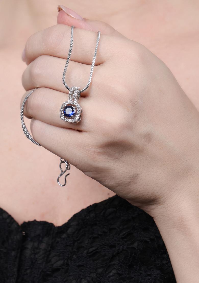 Blue Square Small Pendent