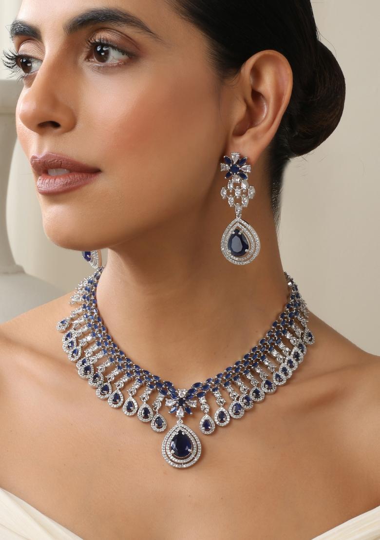 Blue Zirconia Necklace Set