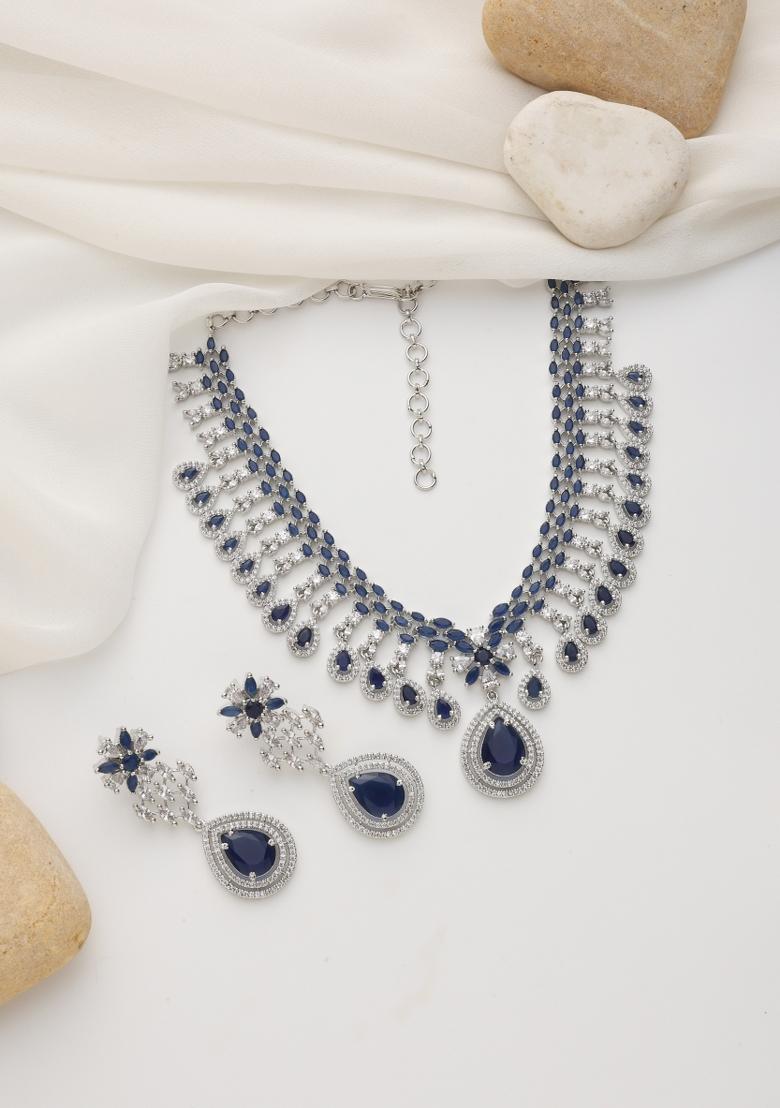 Blue Zirconia Necklace Set