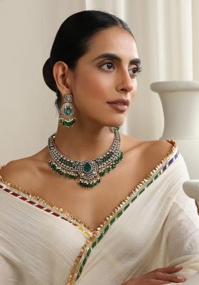 Green Gold Polki Necklace Set