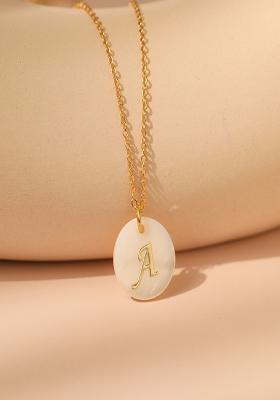 18K Gold Plated Waterproof Antitarnish Letter A Initial Pendant Necklace