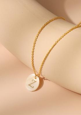 18K Gold Plated Waterproof Antitarnish Letter Z Initial Pendant Necklace
