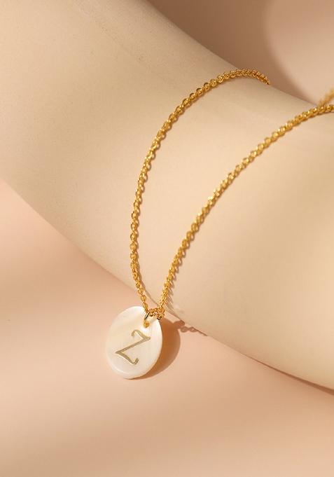 18K Gold Plated Waterproof Antitarnish Letter Z Initial Pendant Necklace
