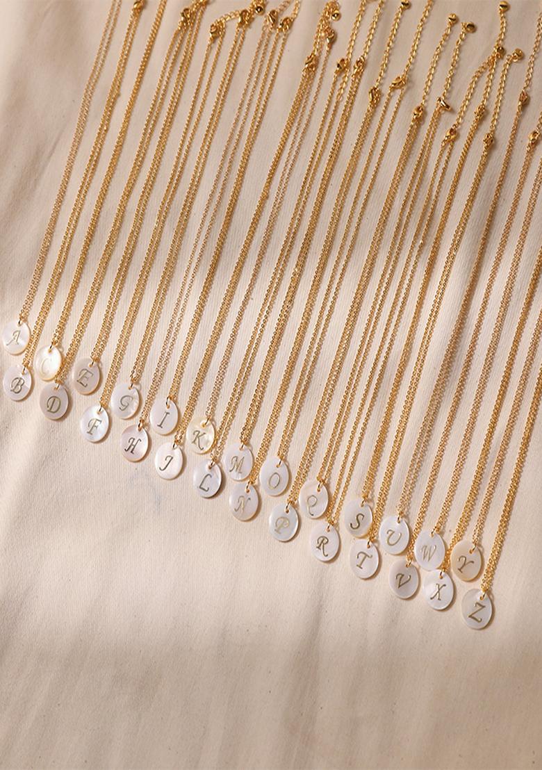 18K Gold Plated Waterproof Antitarnish Letter R Initial Pendant Necklace