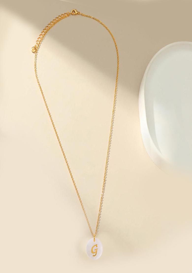 18K Gold Plated Waterproof Antitarnish Letter G Initial Pendant Necklace