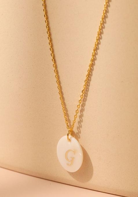 18K Gold Plated Waterproof Antitarnish Letter G Initial Pendant Necklace