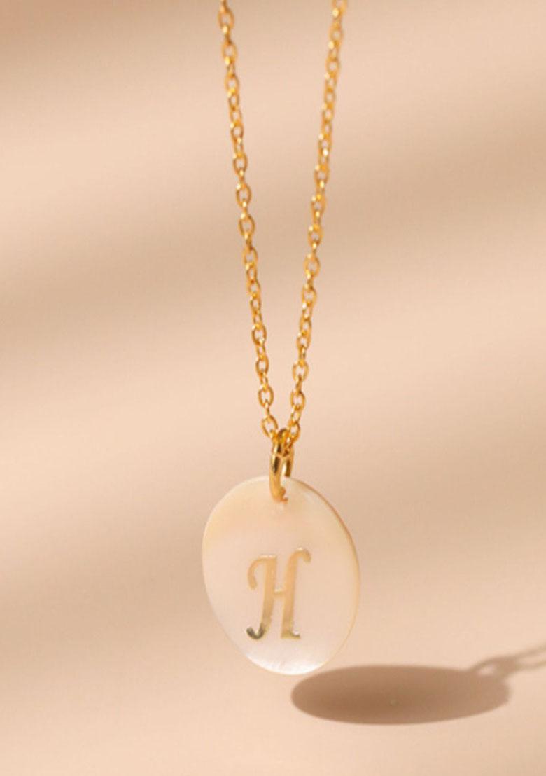 18K Gold Plated Waterproof Antitarnish Letter H Initial Pendant Necklace