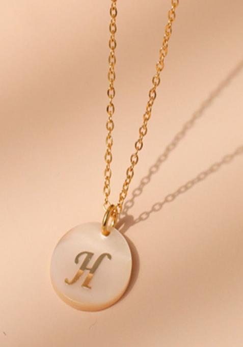 18K Gold Plated Waterproof Antitarnish Letter H Initial Pendant Necklace