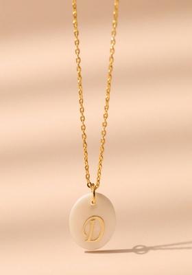 18K Gold Plated Waterproof Antitarnish Letter D Initial Pendant Necklace