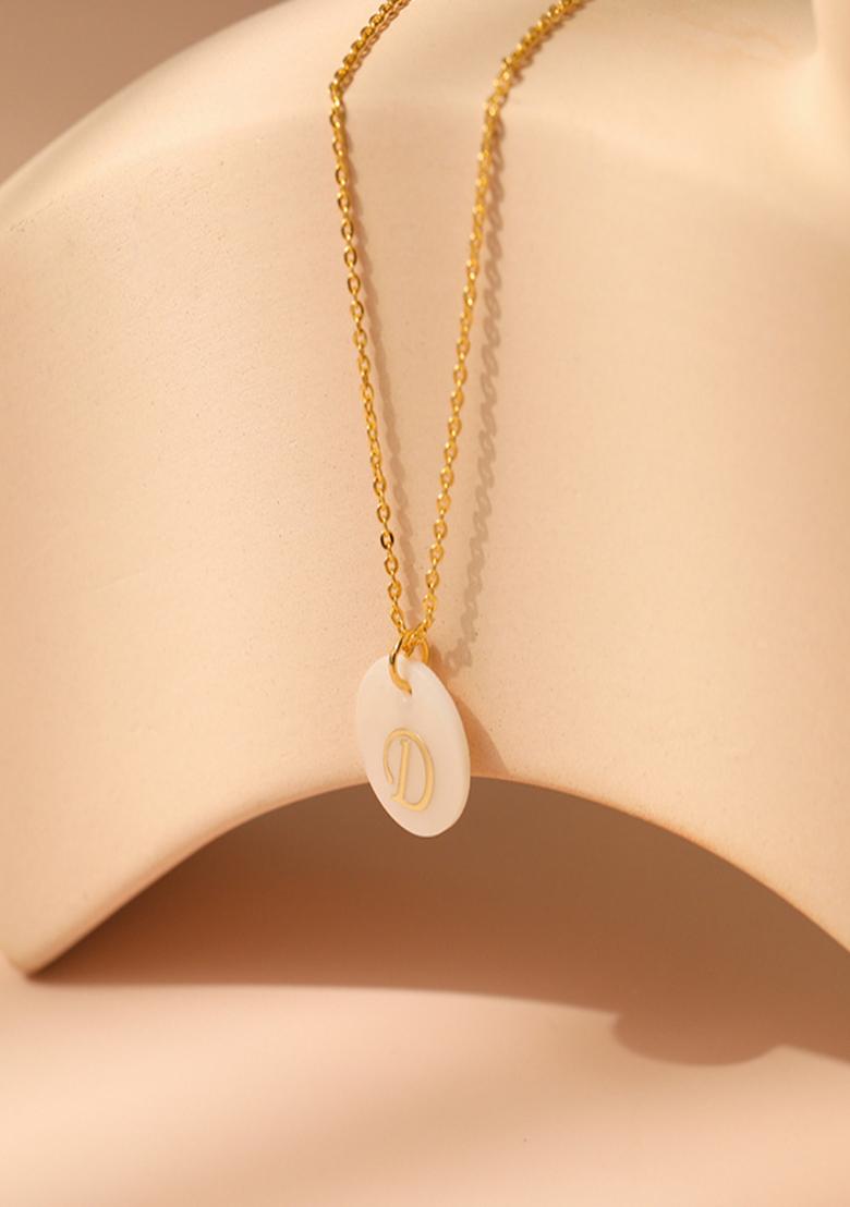 18K Gold Plated Waterproof Antitarnish Letter D Initial Pendant Necklace