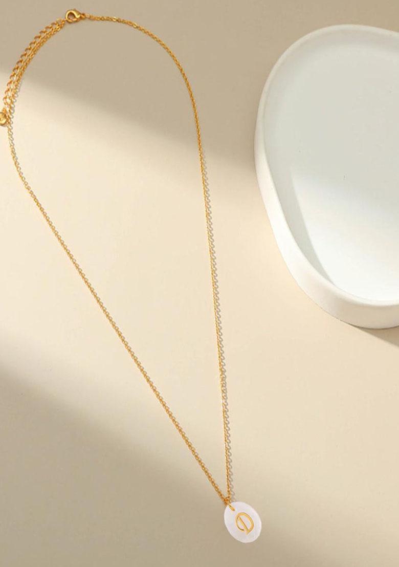 18K Gold Plated Waterproof Antitarnish Letter D Initial Pendant Necklace