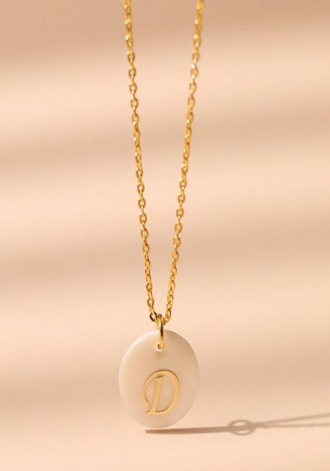 18K Gold Plated Waterproof Antitarnish Letter D Initial Pendant Necklace