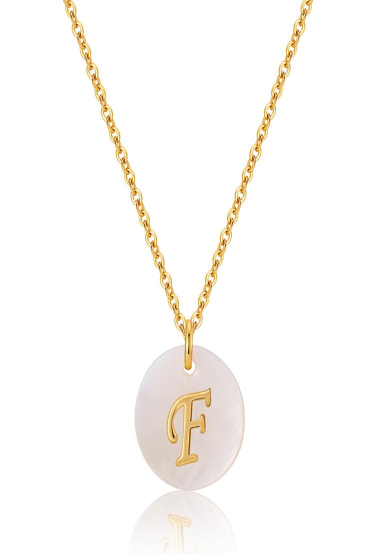 18K Gold Plated Waterproof Antitarnish Letter F Initial Pendant Necklace