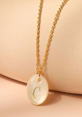 18K Gold Plated Waterproof Antitarnish Letter C Initial Pendant Necklace