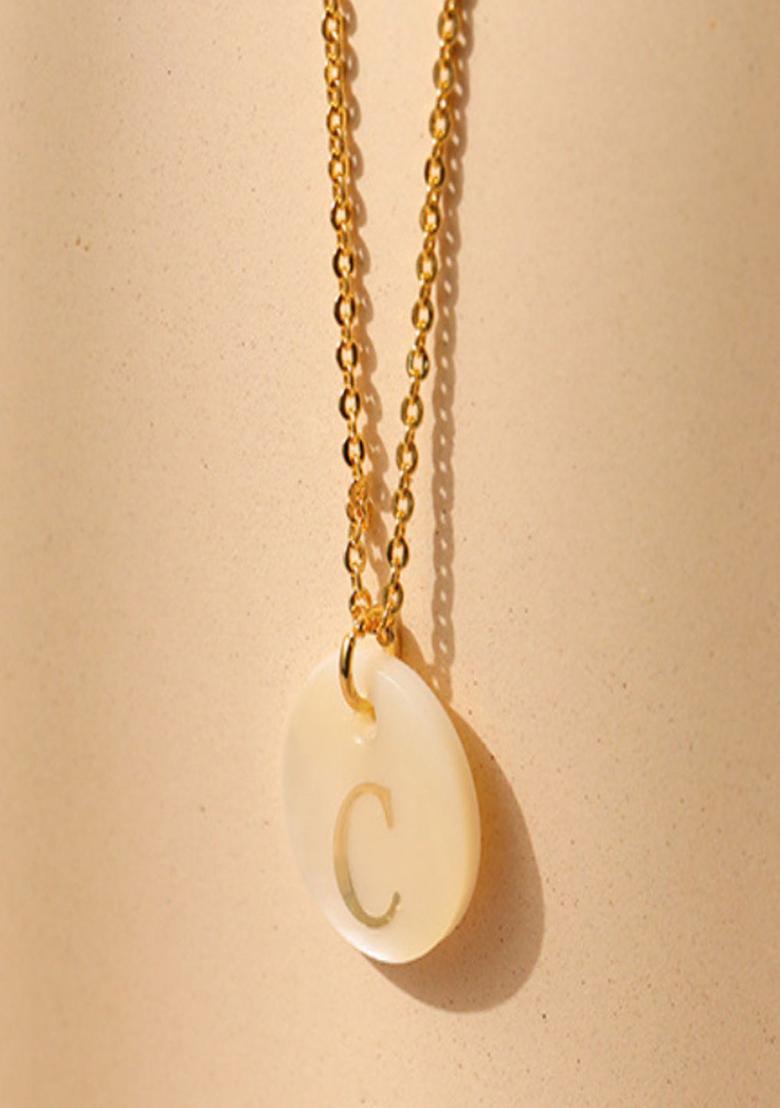 18K Gold Plated Waterproof Antitarnish Letter C Initial Pendant Necklace