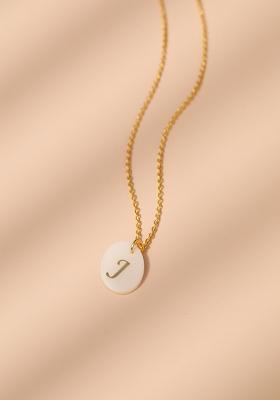 18K Gold Plated Waterproof Antitarnish Letter J Initial Pendant Necklace