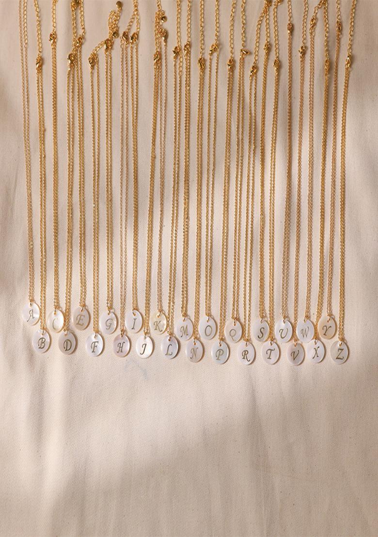 18K Gold Plated Waterproof Antitarnish Letter J Initial Pendant Necklace