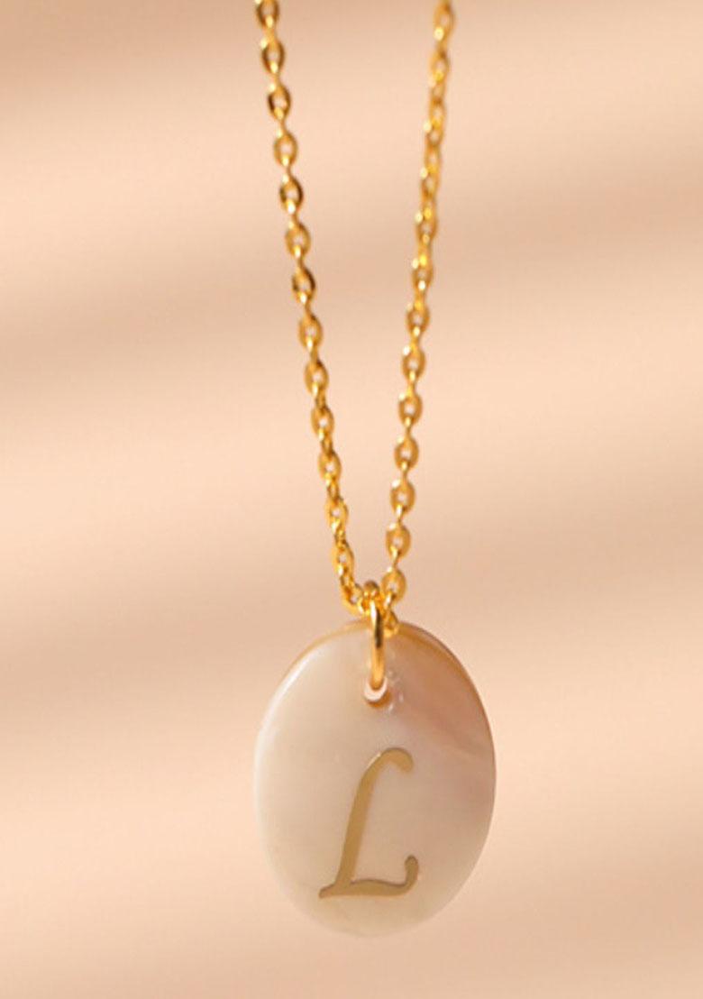 18K Gold Plated Waterproof Antitarnish Letter L Initial Pendant Necklace