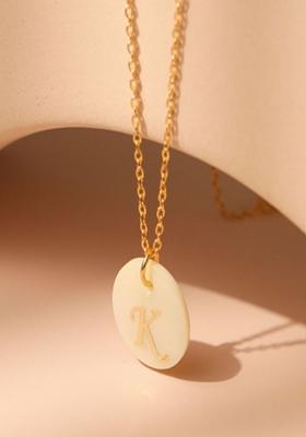 18K Gold Plated Waterproof Antitarnish Letter K Initial Pendant Necklace