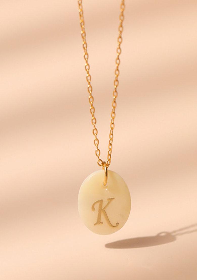 18K Gold Plated Waterproof Antitarnish Letter K Initial Pendant Necklace