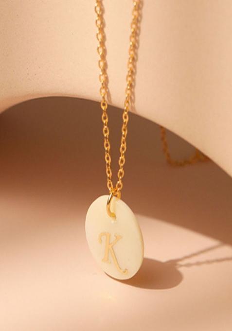 18K Gold Plated Waterproof Antitarnish Letter K Initial Pendant Necklace