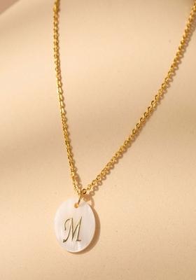 18K Gold Plated Waterproof Antitarnish Letter M Initial Pendant Necklace
