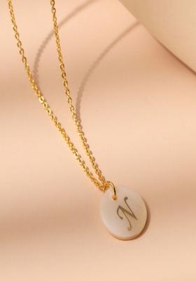 18K Gold Plated Waterproof Antitarnish Letter N Initial Pendant Necklace