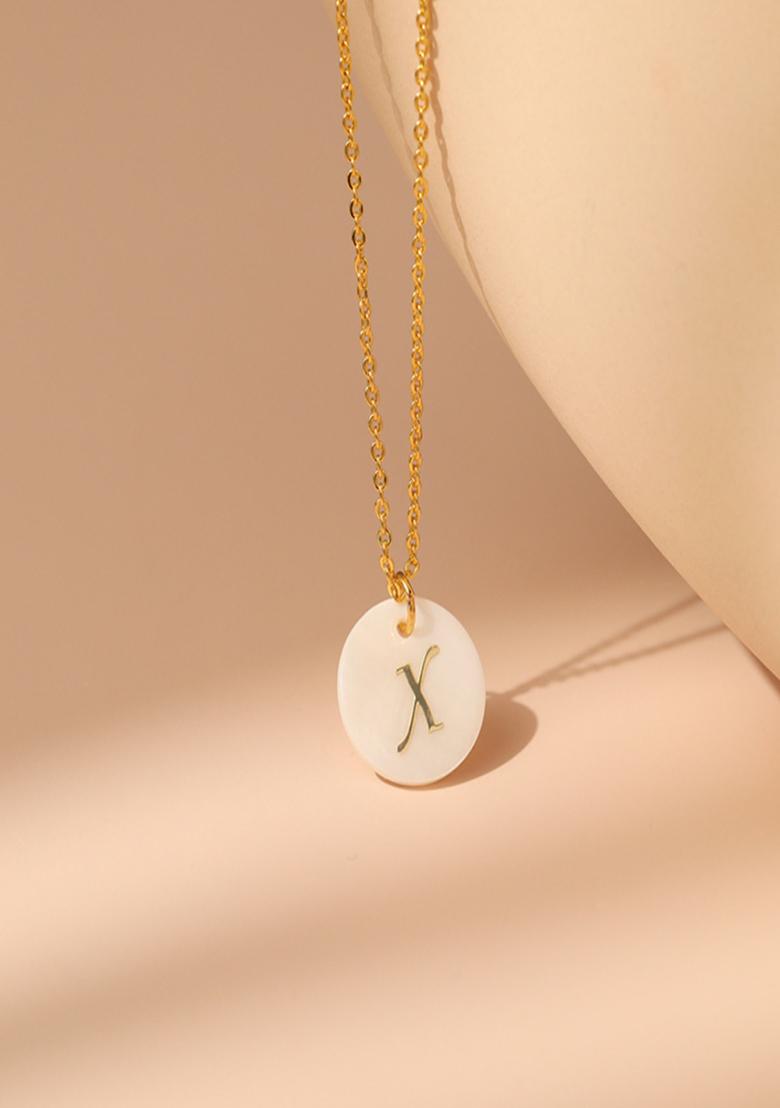 18K Gold Plated Waterproof Antitarnish Letter X Initial Pendant Necklace