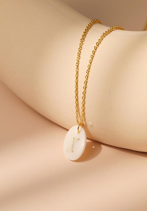 18K Gold Plated Waterproof Antitarnish Letter X Initial Pendant Necklace