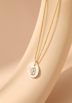 18K Gold Plated Waterproof Antitarnish Letter B Initial Pendant Necklace